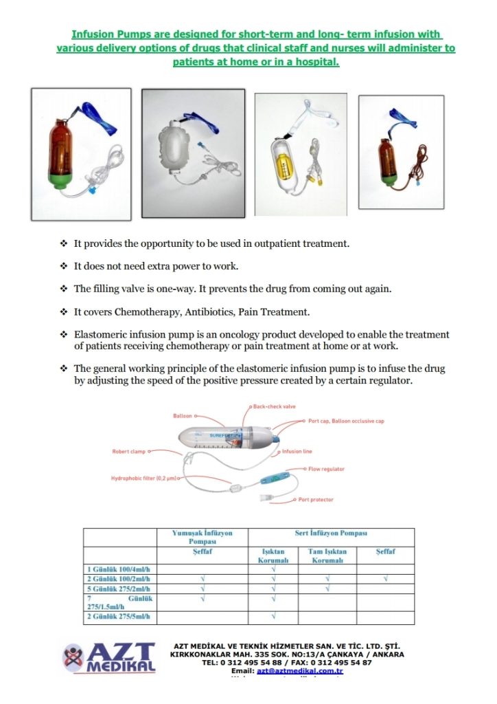 ELASTOMERİK İNFÜZYON POMPASI